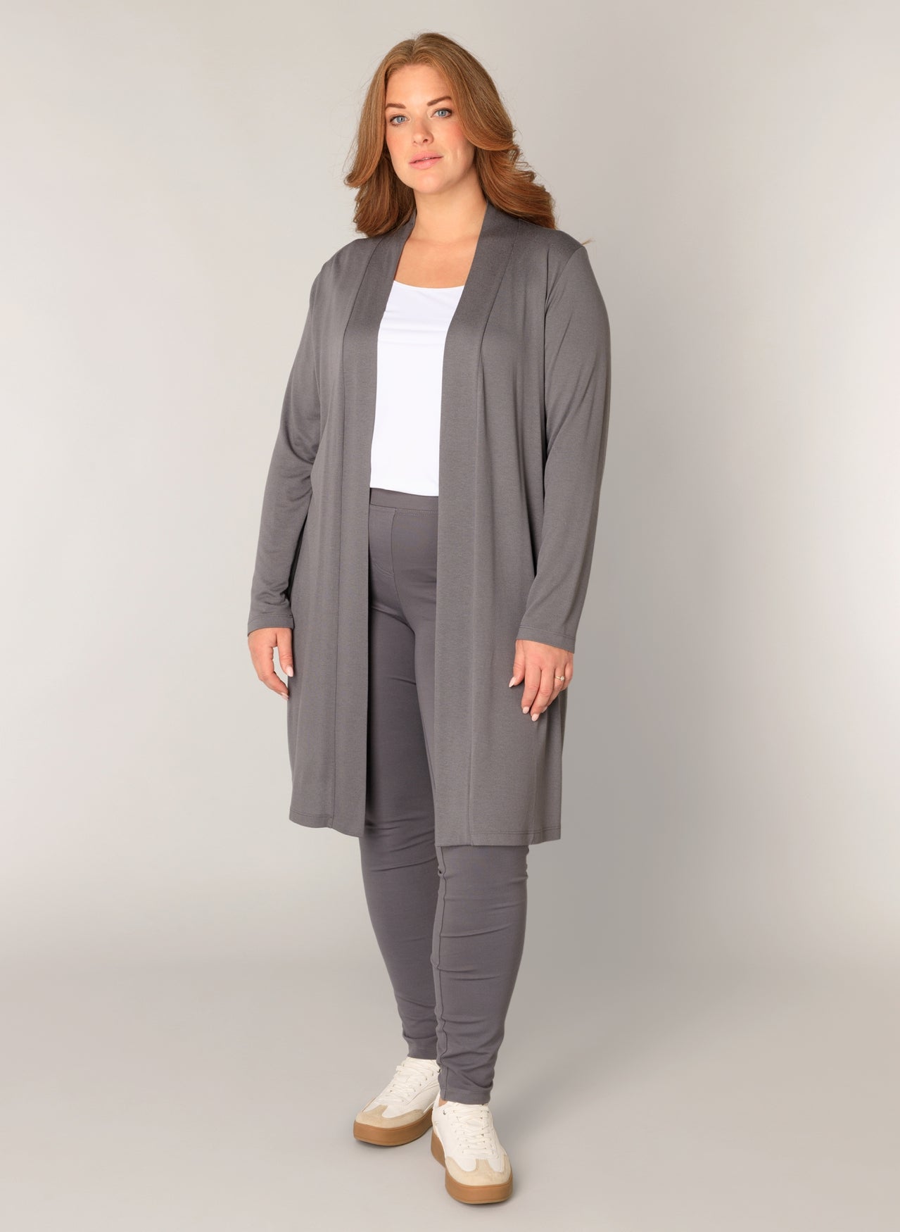 Cardigan/Strickjacke "Ayla Long" - grau