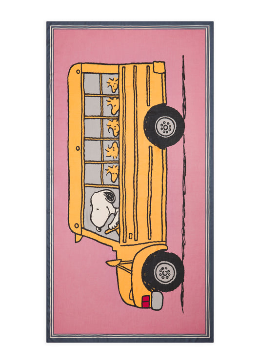 Schal mit Peanuts-Schulbus-Motiv