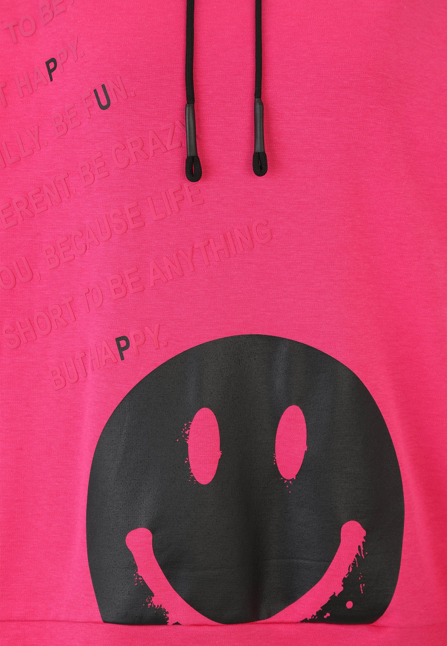 Sweatshirt mit Hoodie und Smiley-Motiv