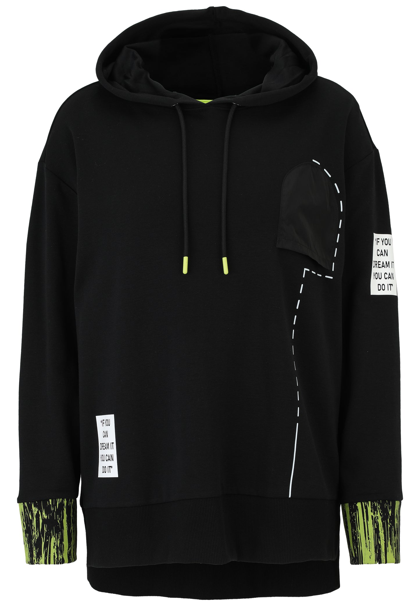 Sweatshirt mit Hoodie und Grafik-Motiv
