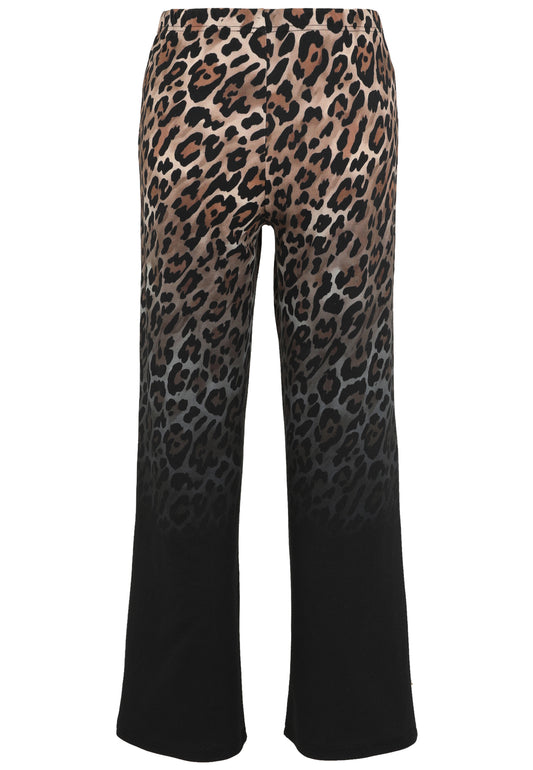 Hose aus elastischer Wirkware mit Gummibund und Leo-Muster