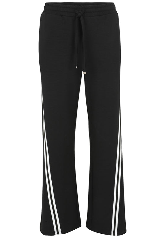 Hose Wideleg Wirkware mit Streifenband