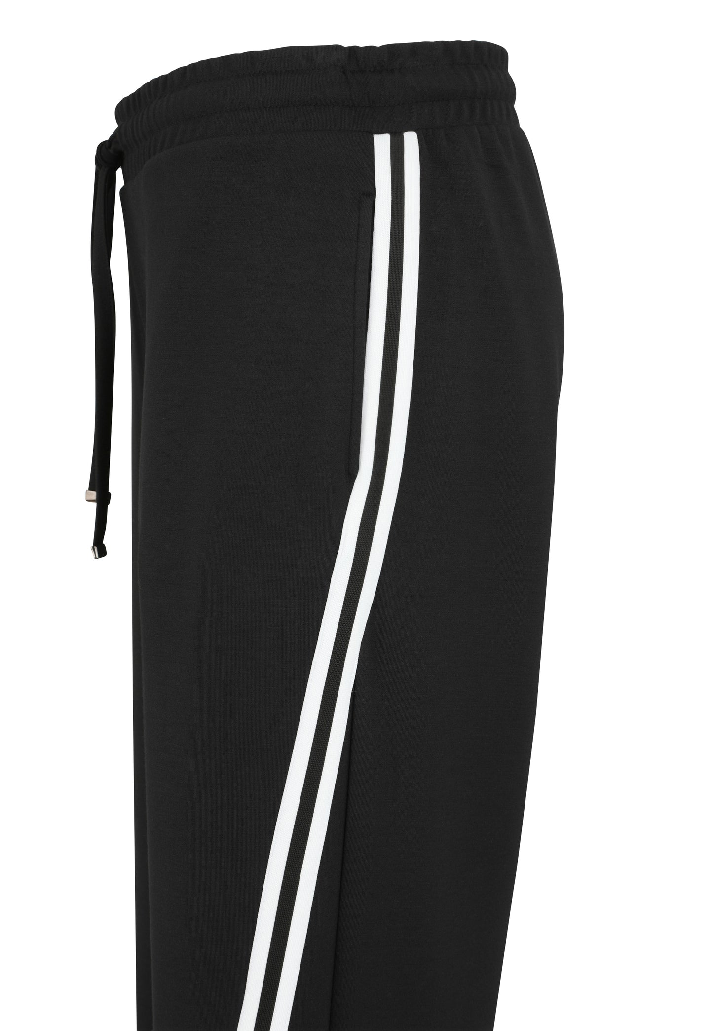 Hose Wideleg Wirkware mit Streifenband