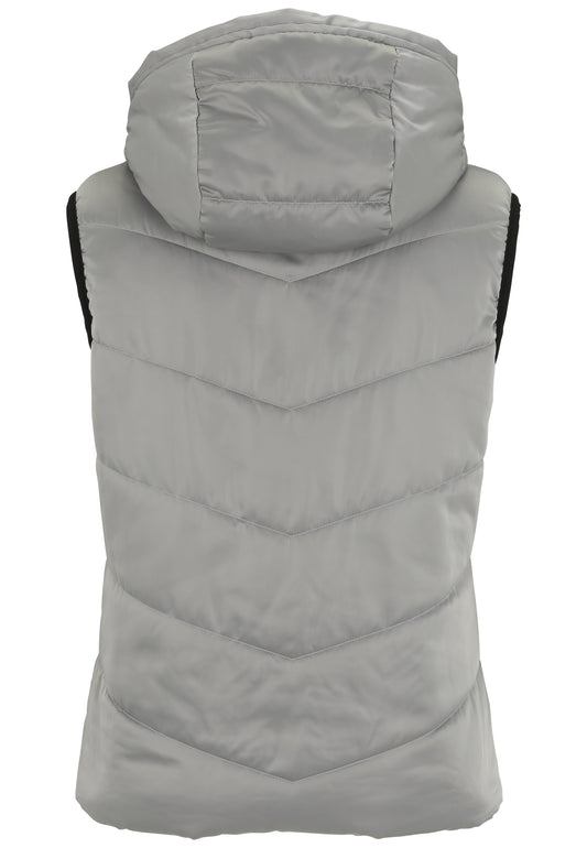Stepper-Weste ärmellos mit Hoodie aus Nylon dünn wattiert