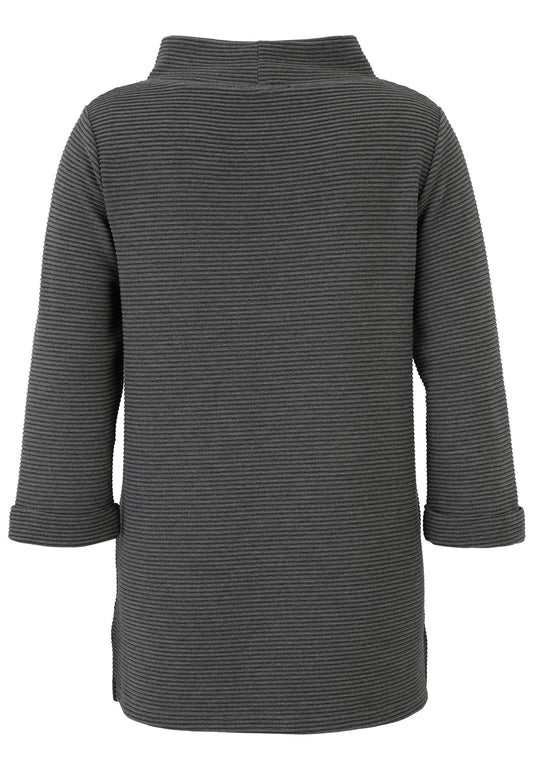 Shirt-Pulli Grau-Melange 3/4-Arm