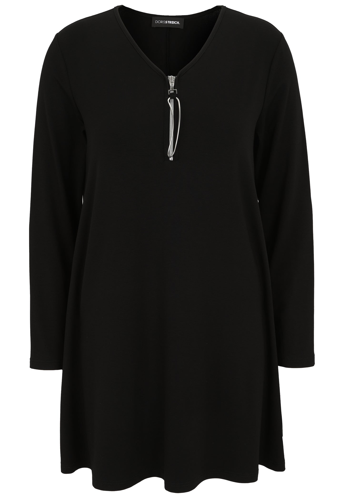 Long-Shirt mit dekorativem Reissverschluss-Anhänger