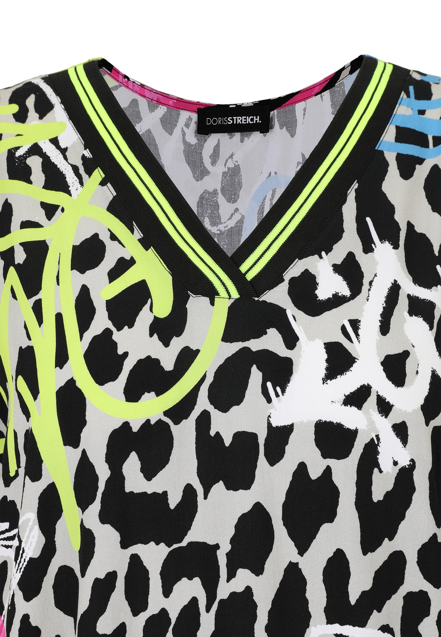 Schlupfbluse mit Leo-Muster und Halbarm