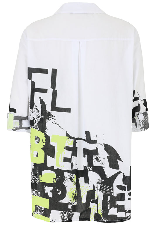 Hemdbluse mit Buchstabenprint