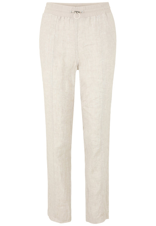 Leinen-Hose mit elastischem Bund, Eingriffstaschen und Tunnelzug