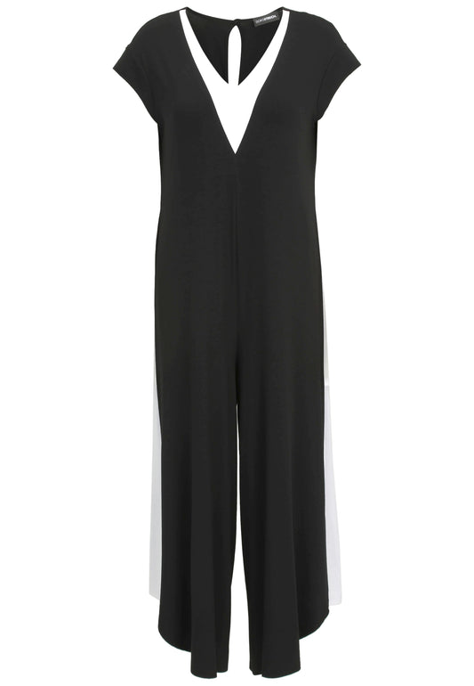 Jumpsuit aus Jersey mit weißen Einsätzen