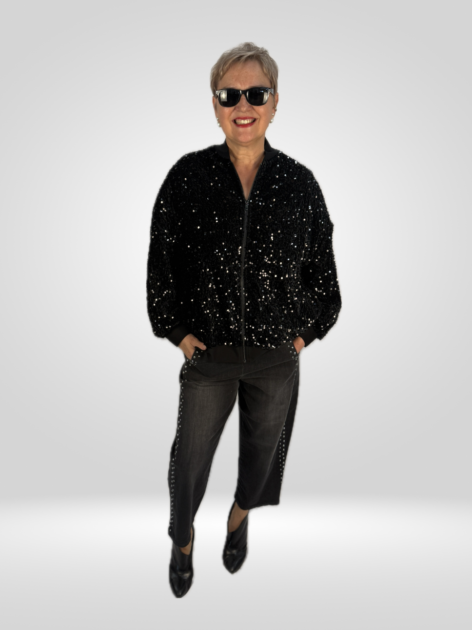 Bomberjacke mit Pailletten