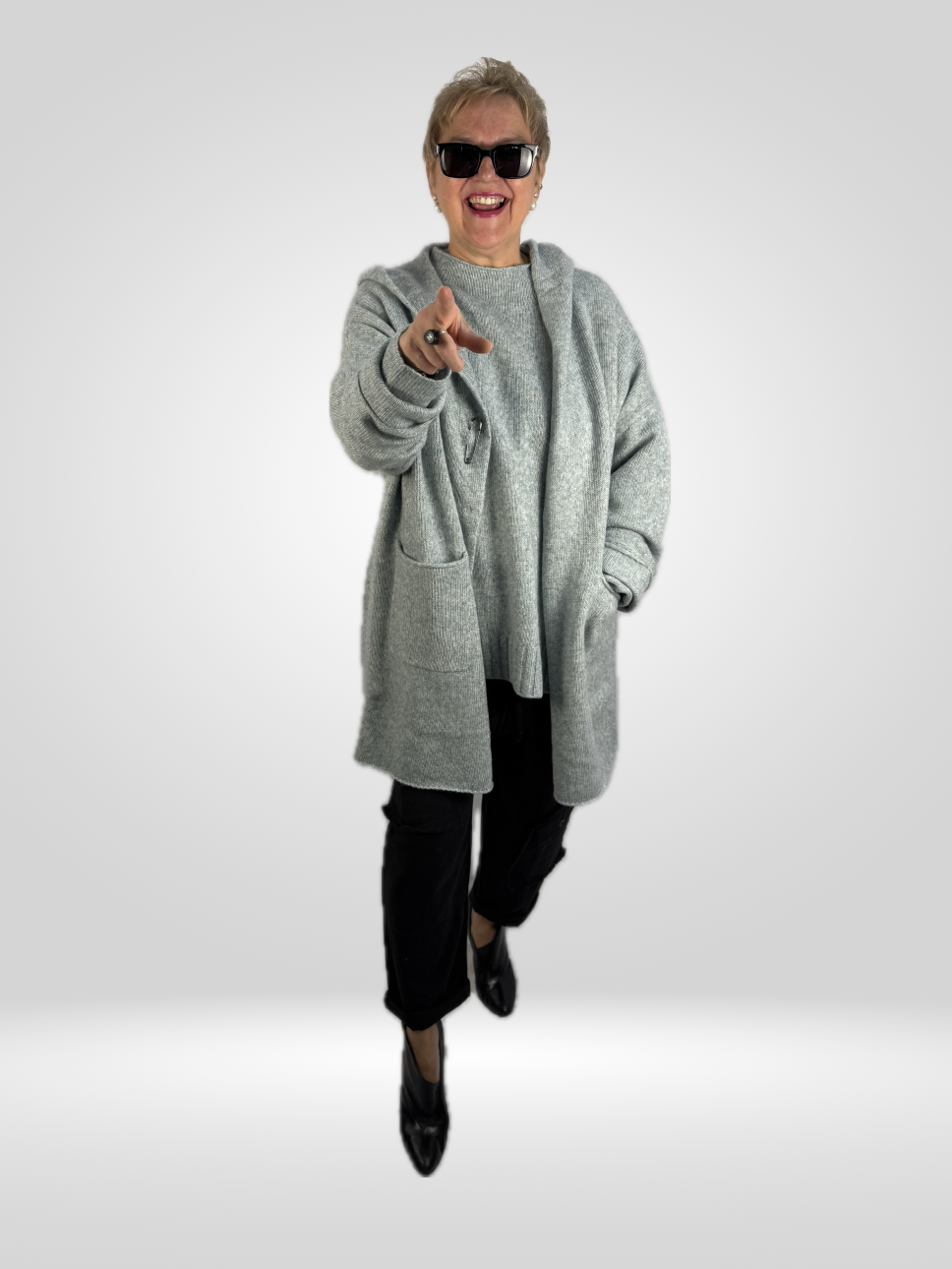 Vetono Strick Mantel jade – Großartig by Nadja Spiller