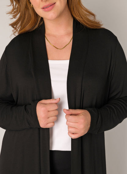 Cardigan/Strickjacke "Ayla Long" - schwarz