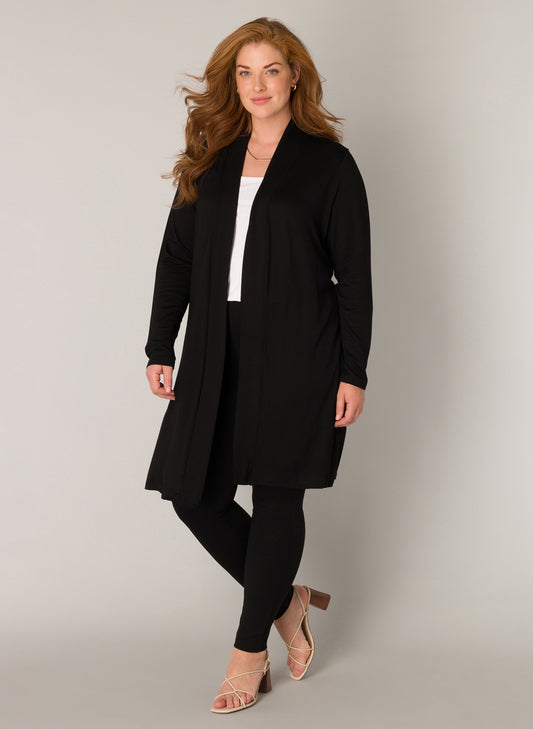 Cardigan/Strickjacke "Ayla Long" - schwarz