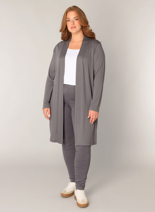 Cardigan/Strickjacke "Ayla Long" - grau