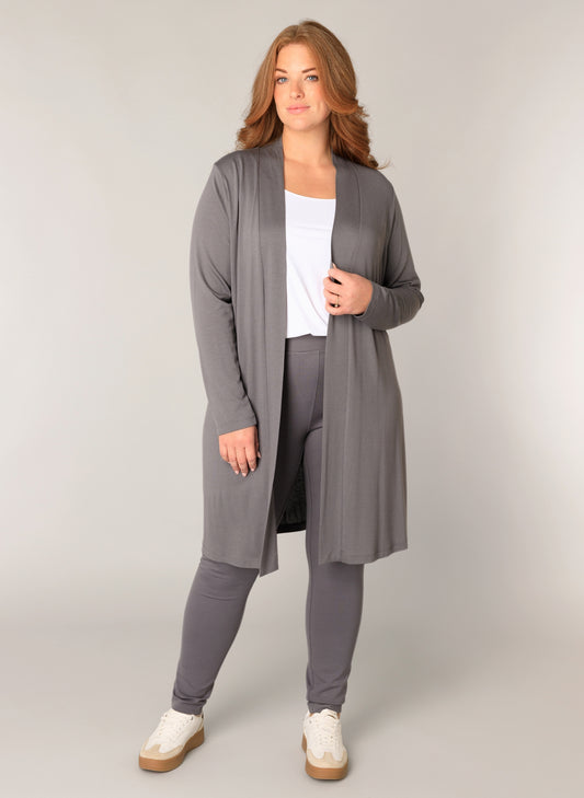 Cardigan/Strickjacke "Ayla Long" - grau