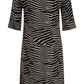 Kleid aus Webware mit Tierfell-Print und 3/4-Arm