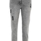 5-Pocket Jeans Hose in Grau mit Strass-Steinchen