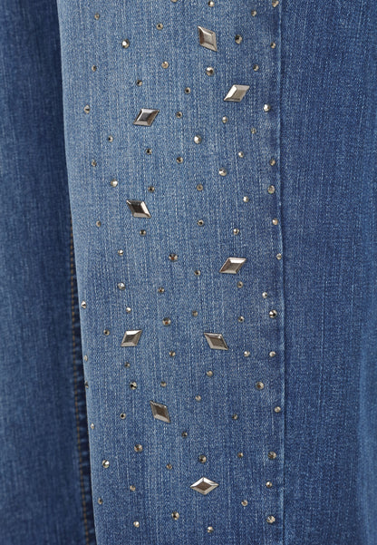 5-pocket Jeans Hose mit Metall-Plättchen