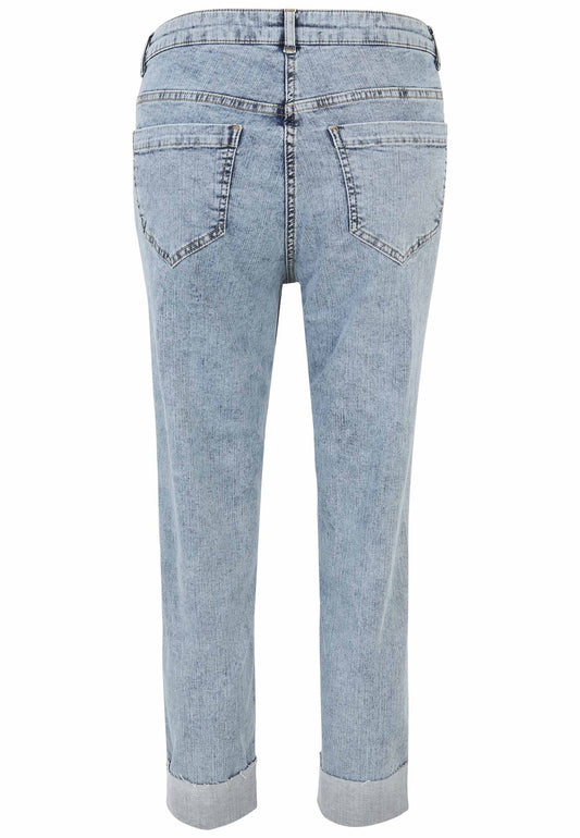 5-pocket Jeans Hose mit Strass-Steinchen