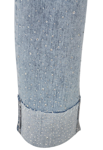 5-pocket Jeans Hose mit Strass-Steinchen