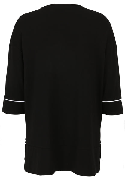 Long-Shirt mit dekorativem Reißverschluss-Anhänger und 3/4-Arm