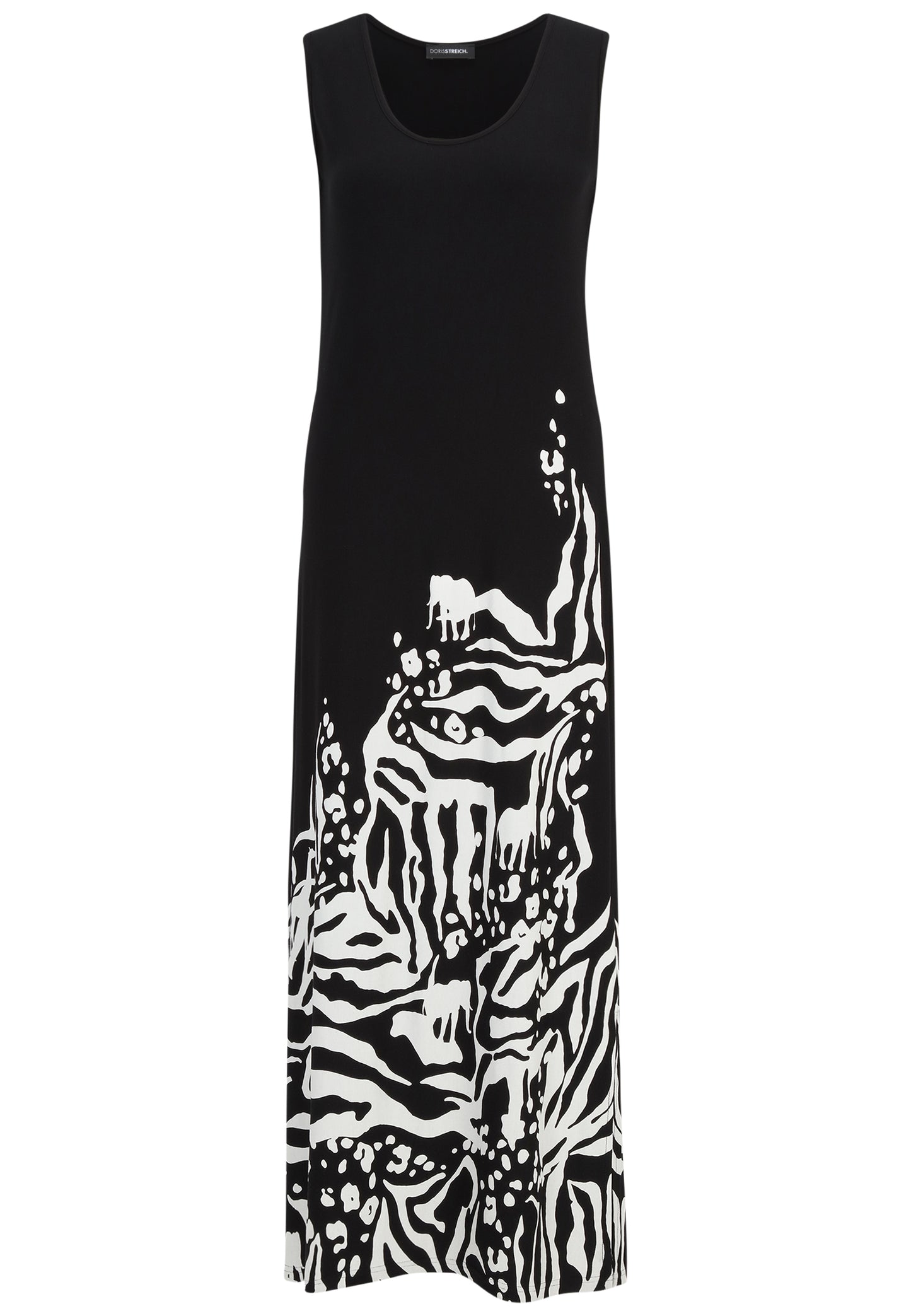 Maxi-Kleid aus Jersey mit Animal-Print