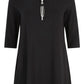 Long-Shirt mit Reißverschluss und 3/4-Arm