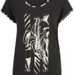 T-Shirt mit Motivprint, abgerundetem Saum und Kurzarm