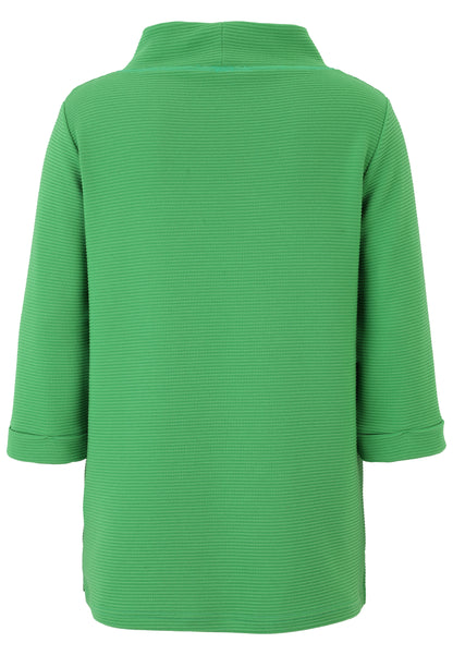 Shirt-Pulli 3/4-Arm mit Grafik-Motiv Armelaufschlag und Umlegekragen