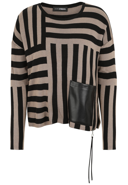 Strick-Pullover mit grafischem Muster