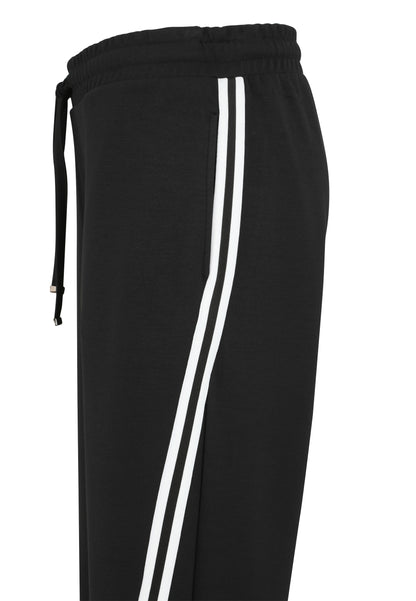 Hose Wideleg Wirkware mit Streifenband