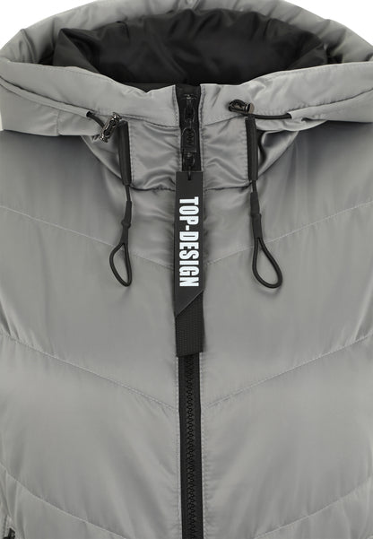 Stepper-Weste ärmellos mit Hoodie aus Nylon dünn wattiert