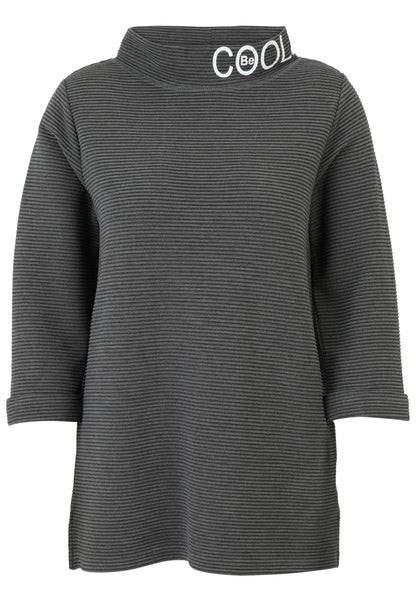 Shirt-Pulli Grau-Melange 3/4-Arm