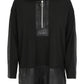 Long-Shirt mit Hoodie aus Lederimitat
