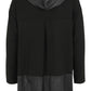 Long-Shirt mit Hoodie aus Lederimitat