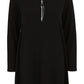 Long-Shirt mit dekorativem Reissverschluss-Anhänger