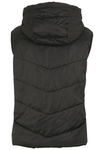Stepper-Weste ärmellos mit Hoodie aus Nylon dünn wattiert