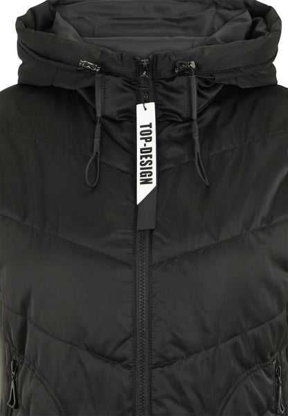 Stepper-Weste ärmellos mit Hoodie aus Nylon dünn wattiert