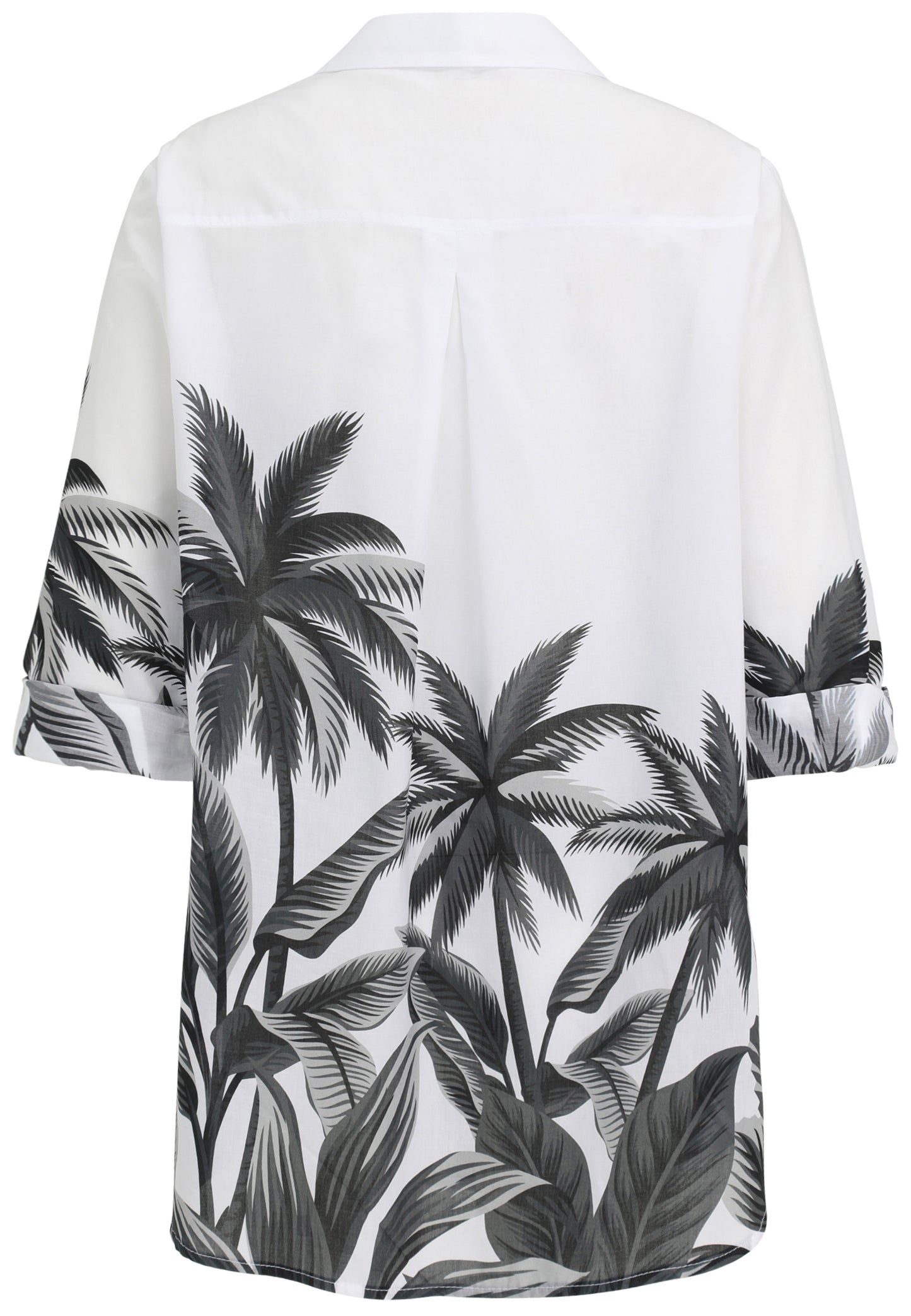 Hemdbluse mit Palmen-Print