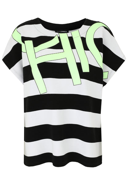 Shirt-Pulli 1/4-Arm mit breitem Ringel