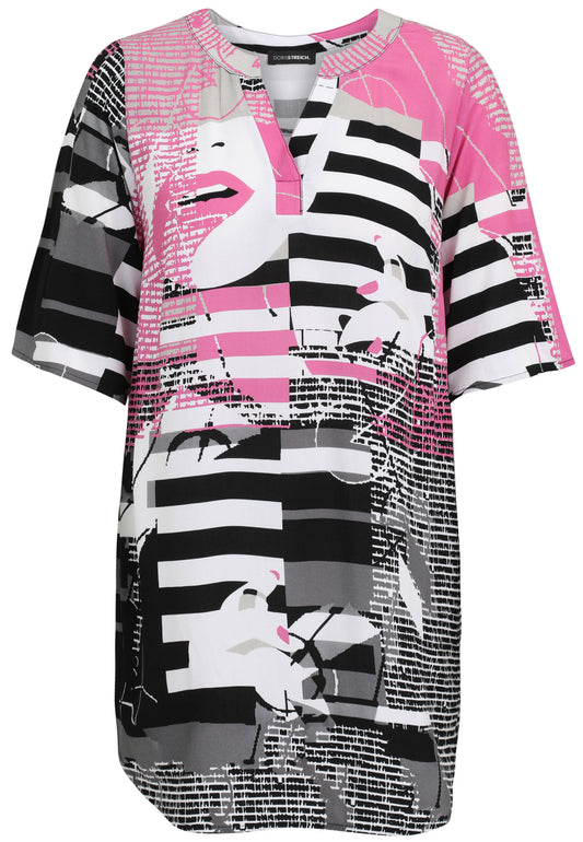 Schlupfbluse mit Grafik-Print