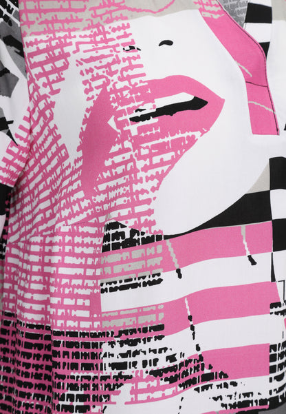 Schlupfbluse mit Grafik-Print