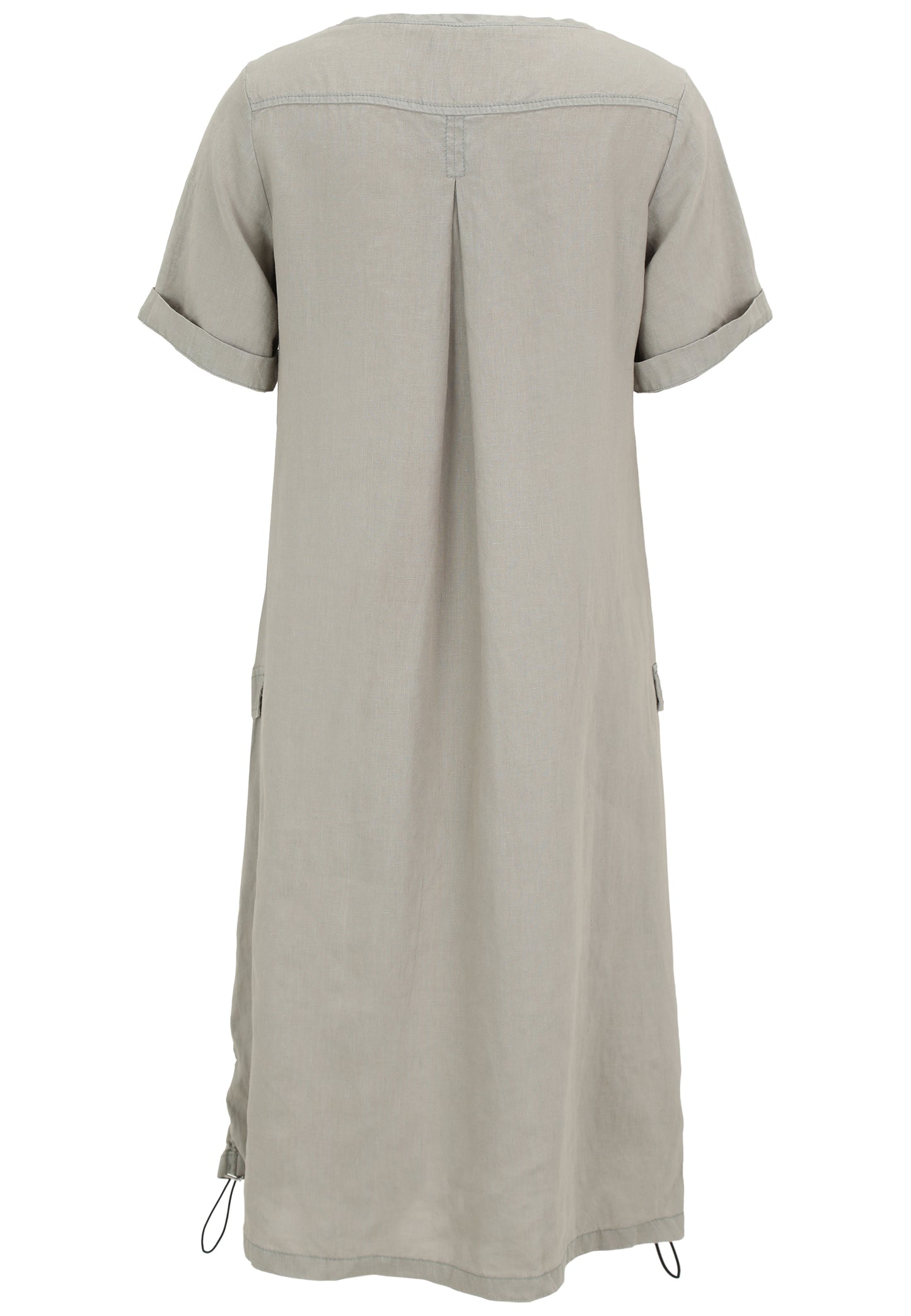 Leinen-Kleid mit kontrastfarbigen Nylon-Einsätzen