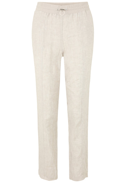 Leinen-Hose mit elastischem Bund, Eingriffstaschen und Tunnelzug