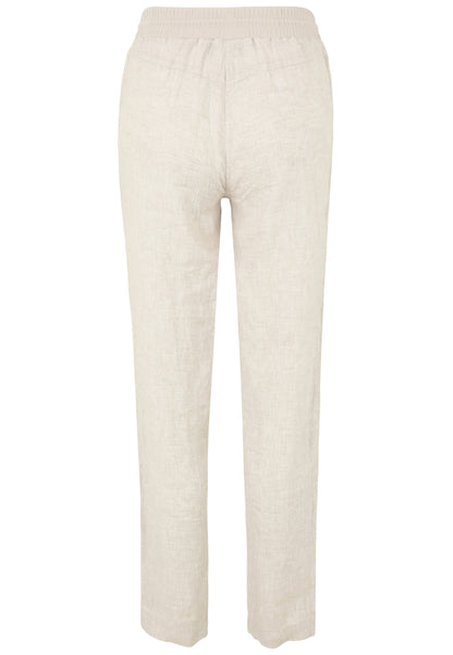 Leinen-Hose mit elastischem Bund, Eingriffstaschen und Tunnelzug