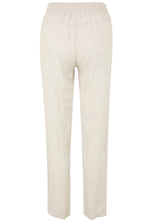 Leinen-Hose mit elastischem Bund, Eingriffstaschen und Tunnelzug