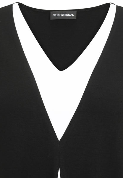 Long-Shirt mit Kontrasteinsatz und 1/4-Arm