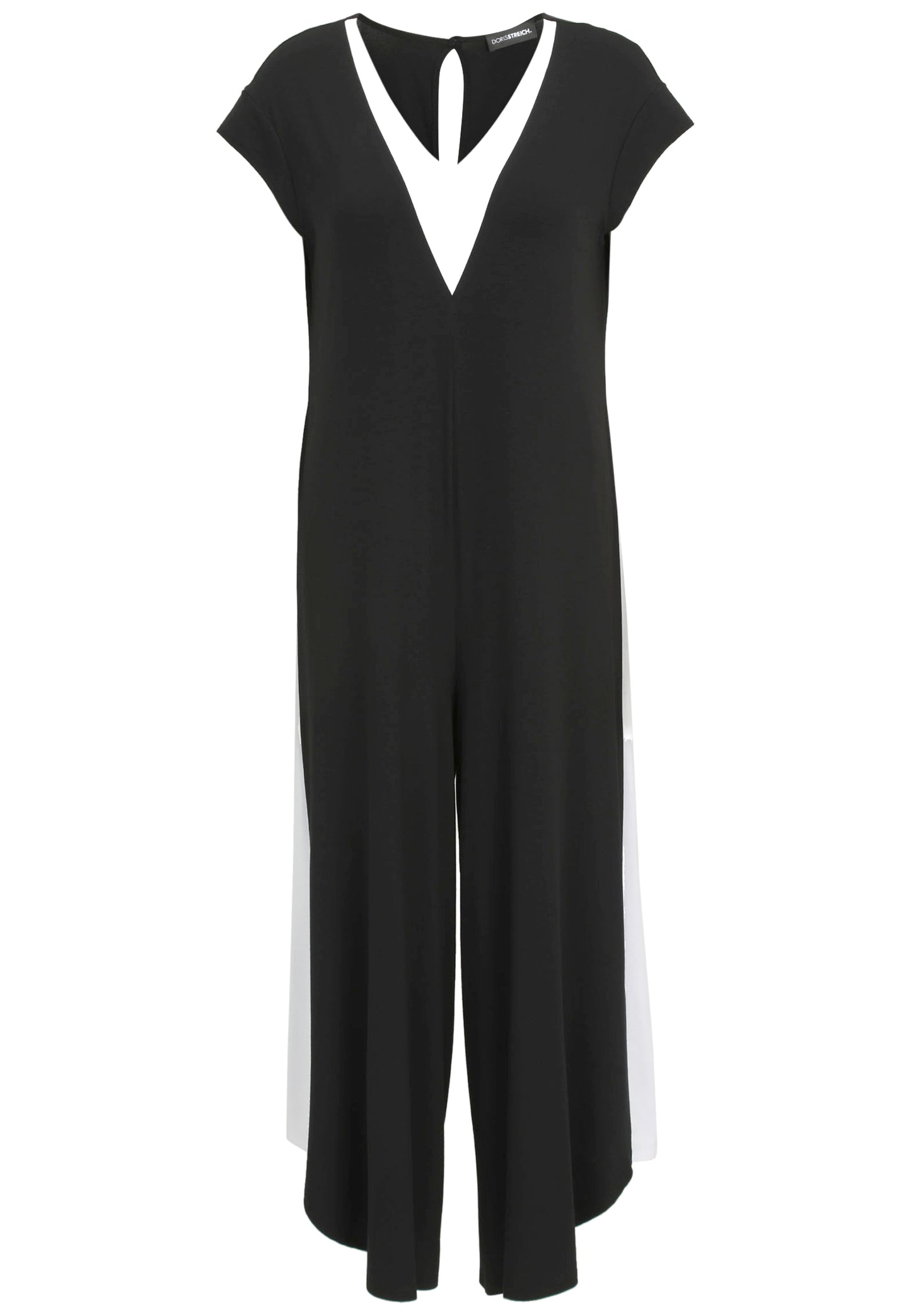 Jumpsuit aus Jersey mit weißen Einsätzen