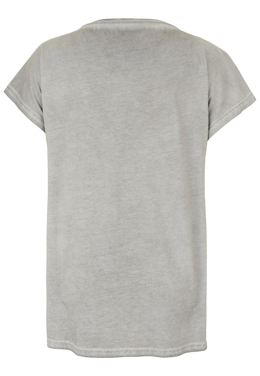 T-Shirt in lässiger Waschung mit Graffiti-Motiv und Plättchen